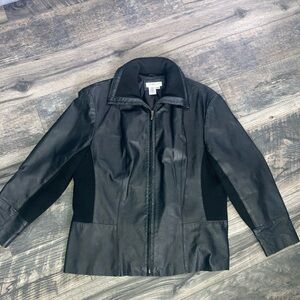 Coldwater Creek 100% leather jacket with wool and acrylic sides.  Size XL